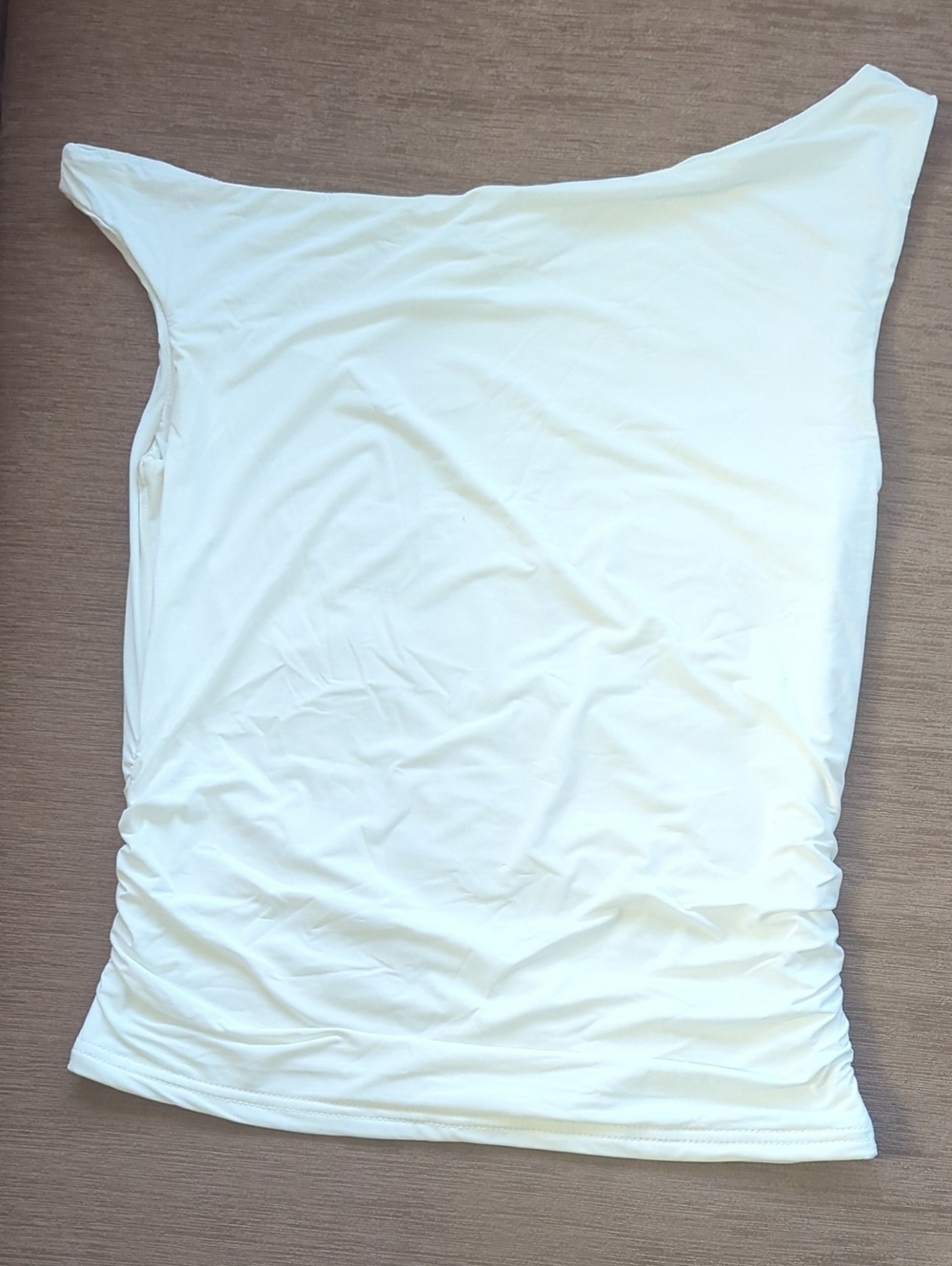 White Asymmetric One-Shoulder Top